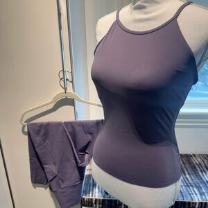 Nike Women's Purple Leggings and sports bra tank set (tank M and pants Small)